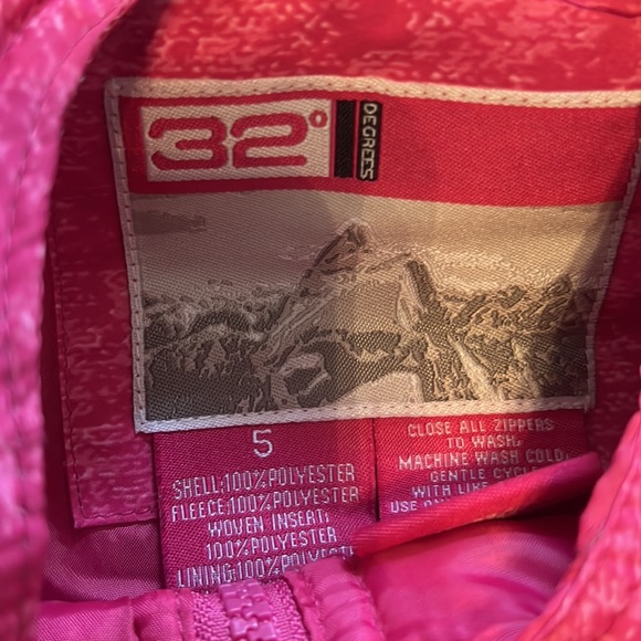 32 degrees kids bib snowsuit snow pants bibs overalls  pink 5 - Picture 4 of 6